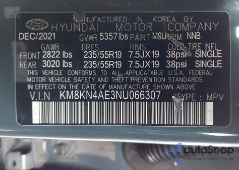 2022 Hyundai Ioniq 5 Sel from USA, damaged, VIN KM8KN4AE3NU066307
